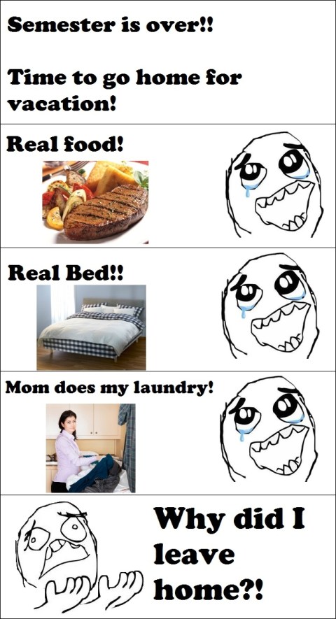 Semester Is Over! Time To Go Home For Vacation! - Real Food - Real Bed - Mom Does My Laundry - Why Did I Leave Home