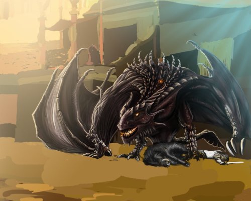 drogan_lands_in_the_arena_wip_by_smradagast-d4lxokd